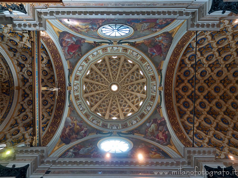 Milan (Italy) - Ceiling of the Church of Santa Maria dei Miracoli at the intersection of nave and transept
